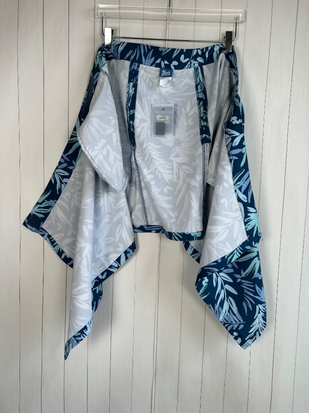 Ripskirt size XL wrap skirt length 2 Botanical blues tropical short pockets NEW - Picture 5 of 9